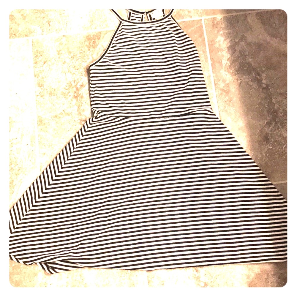 Black/white stripe dress